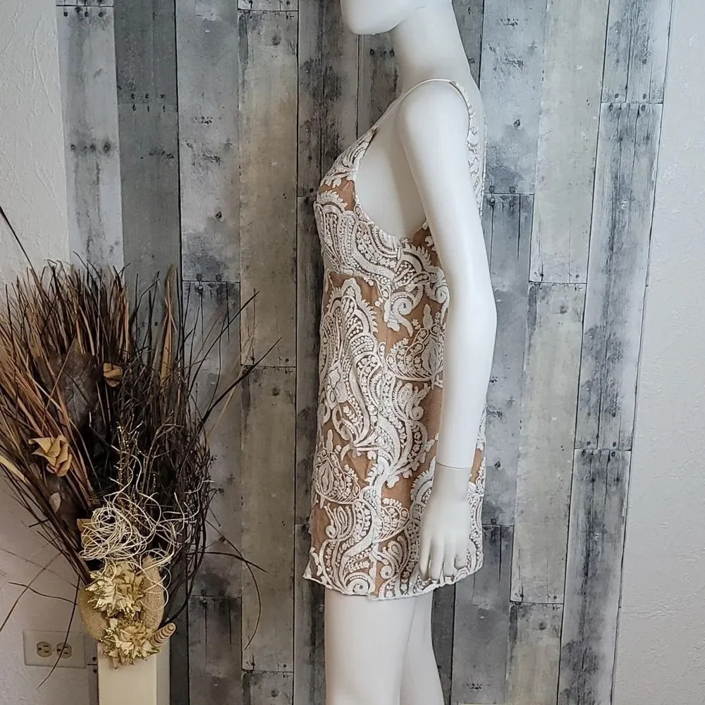 Free People Night Shimmer Minidress in Ivory - Picture 7 of 13